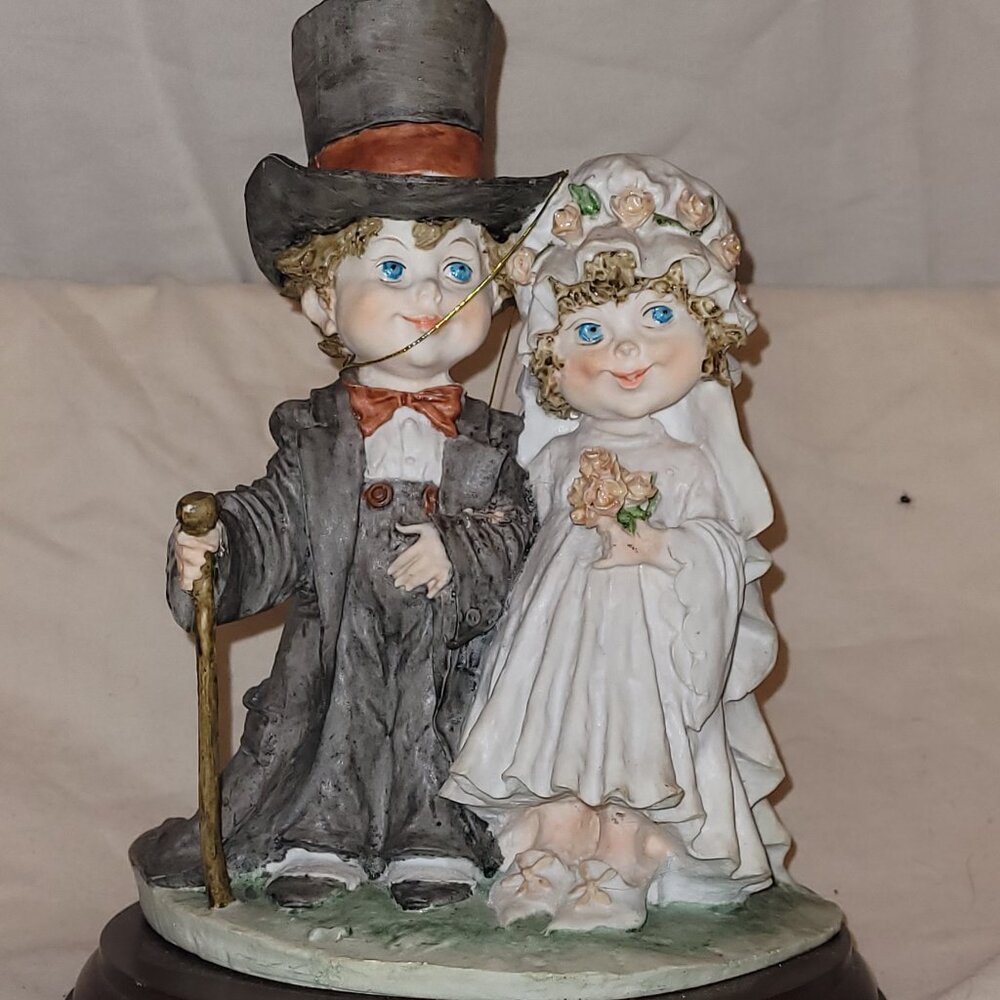 Vintage 1982 Italy G Armani Capodimonte "Child's Play" Bride & Groom Figurine